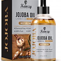 Kanzy Jojoba Oil Organic Cold Pressed 100% Pure 120ml Unrefined Hexane Free Carrier Oil for Hair Nails Body Skin & Face Body Oil-Certified