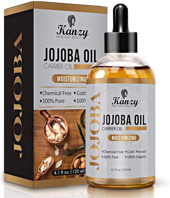 Kanzy Jojoba Oil Organic Cold Pressed 100% Pure 120ml Unrefined Hexane Free Carrier Oil for Hair Nails Body Skin & Face Body Oil-Certified