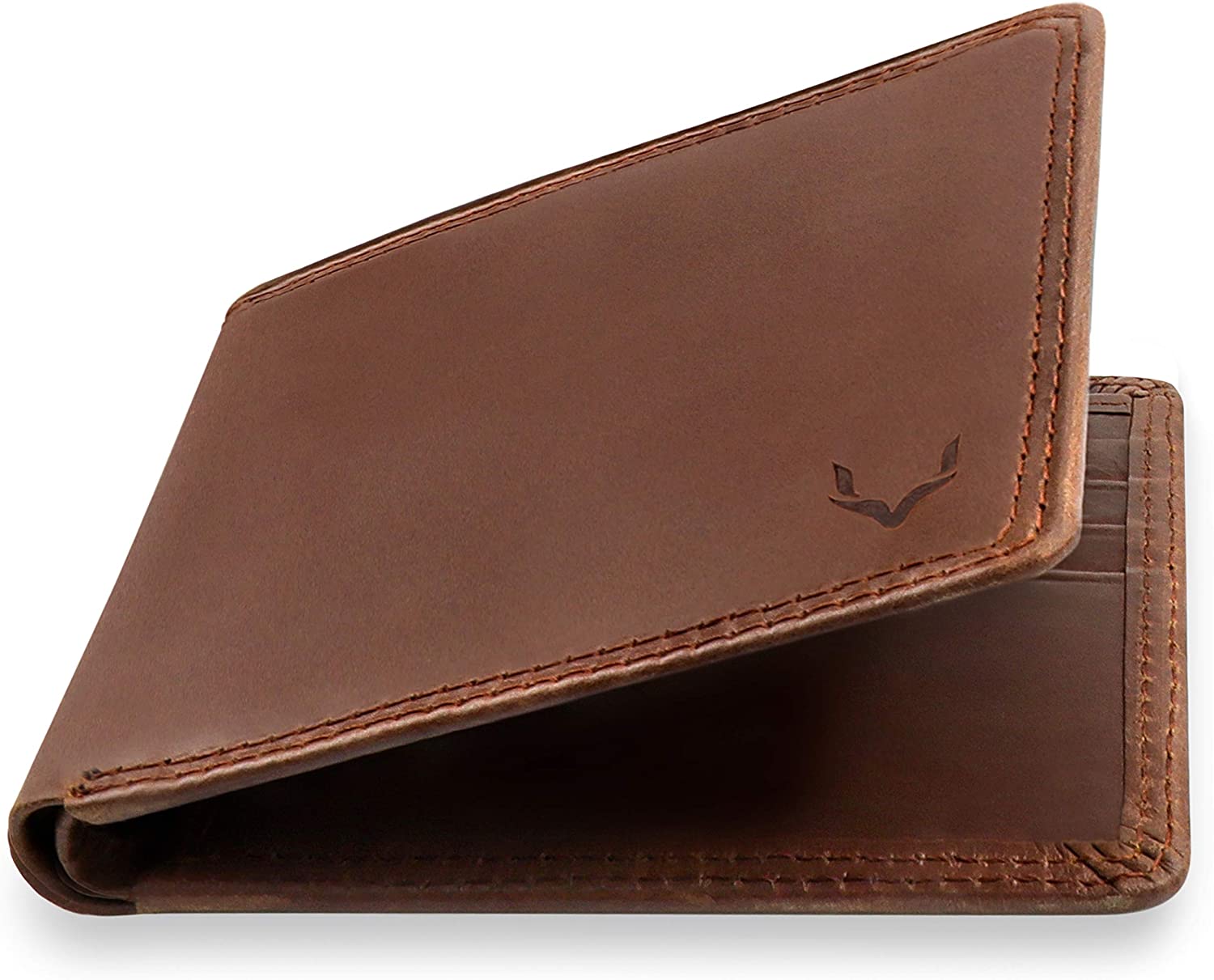 PELLE TORO Minimalist Slim Mens Wallet, Handmade Real Leather Card Wallet with RFID Blocking