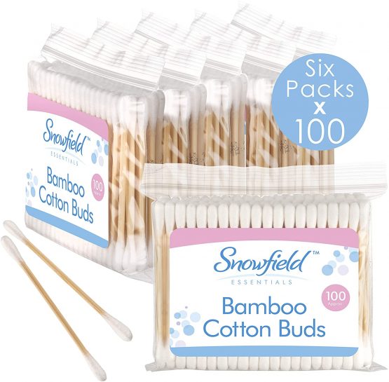 600 x Bamboo Cotton Buds (6 x 100) by Snowfield | 100% Biodegradable Eco Cotton Buds - Image 3