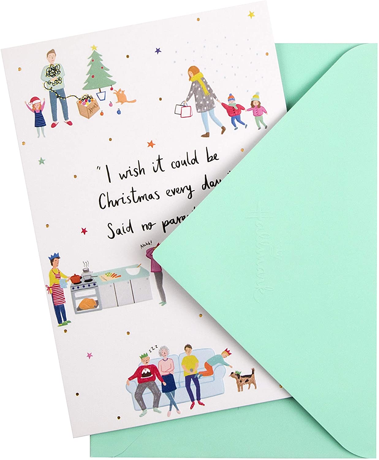 Christmas Card for Any Recipient from Hallmark - Embossed Parenthood Design - Image 2