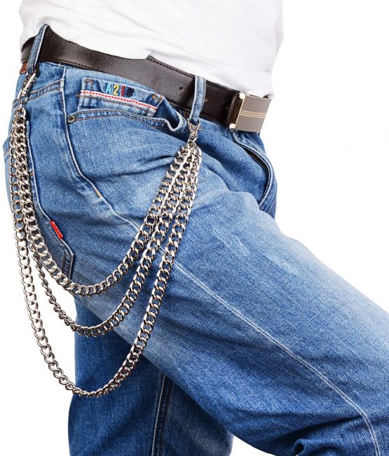 track pants with chain pockets