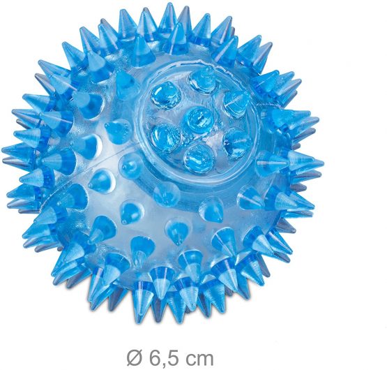 Relaxdays Set of 12 LED Spiky Massage Balls, Flashing Bouncy-Balls with Nubs, Stress Relief, Soft, Squeezy, Diff. Colours - Image 4