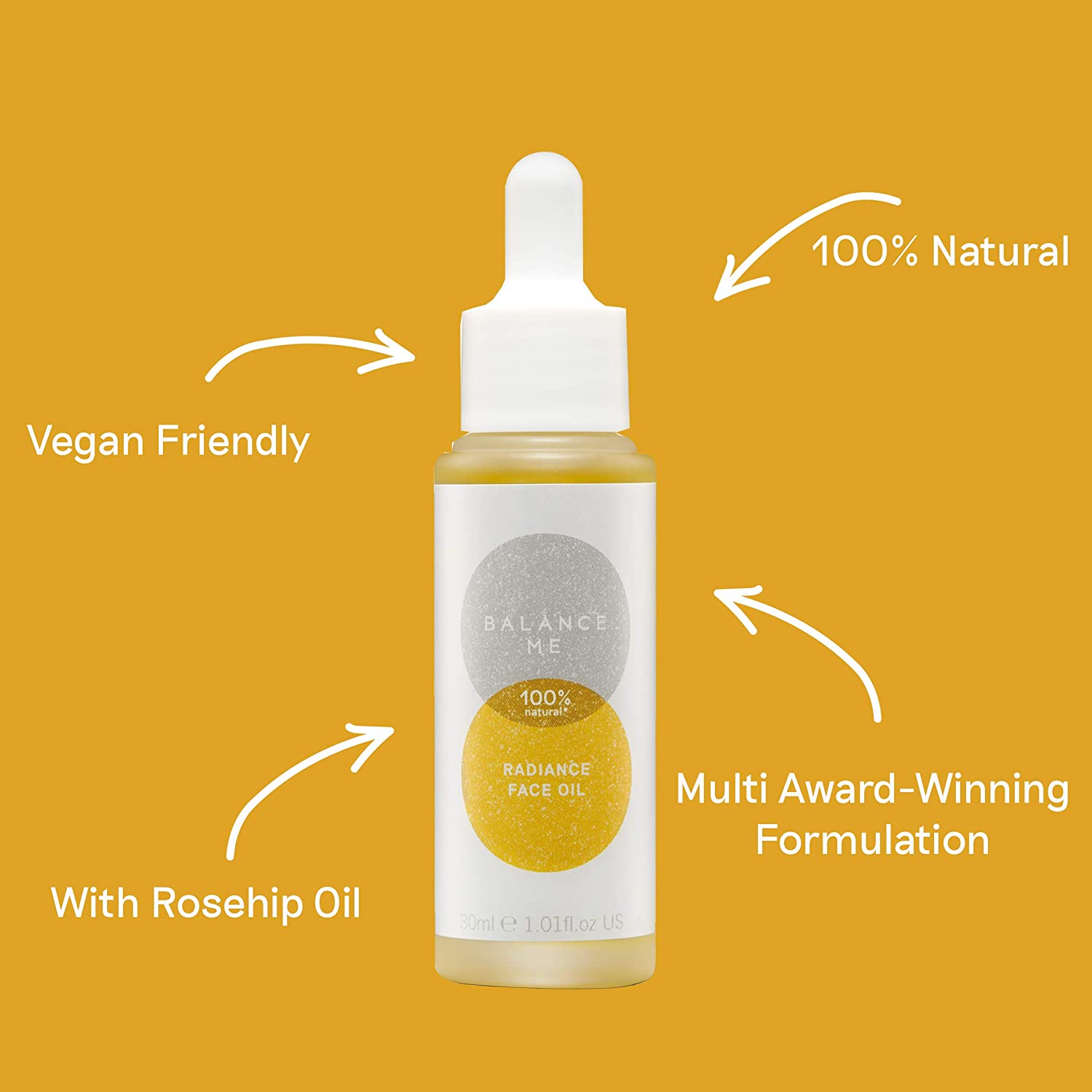 Balance Me Radiance Face Oil 30ml, Dry Skin Moisturiser with Rosehip Oil - Image 3