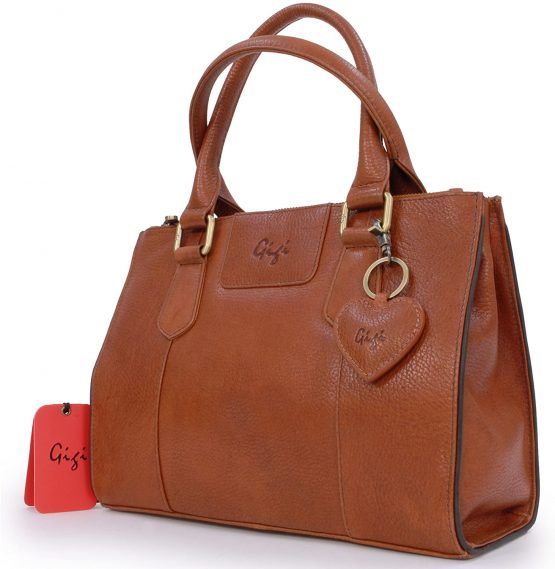 GIGI - Women's Mid-Size Leather Tote Handbag - Top Handle Bag - GIOVANNA 9046 - Image 3