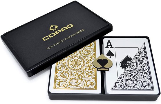 Copag Poker Size Jumbo Index 1546 Playing Cards (Black Gold Setup)