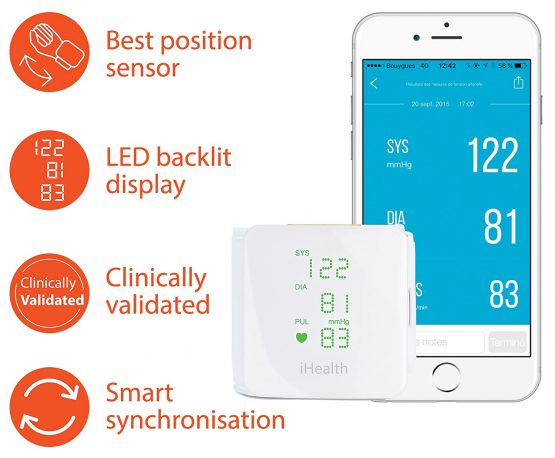 iHealth VIEW BP7S Smart Wrist Blood Pressure Monitor with Display, White - Image 2