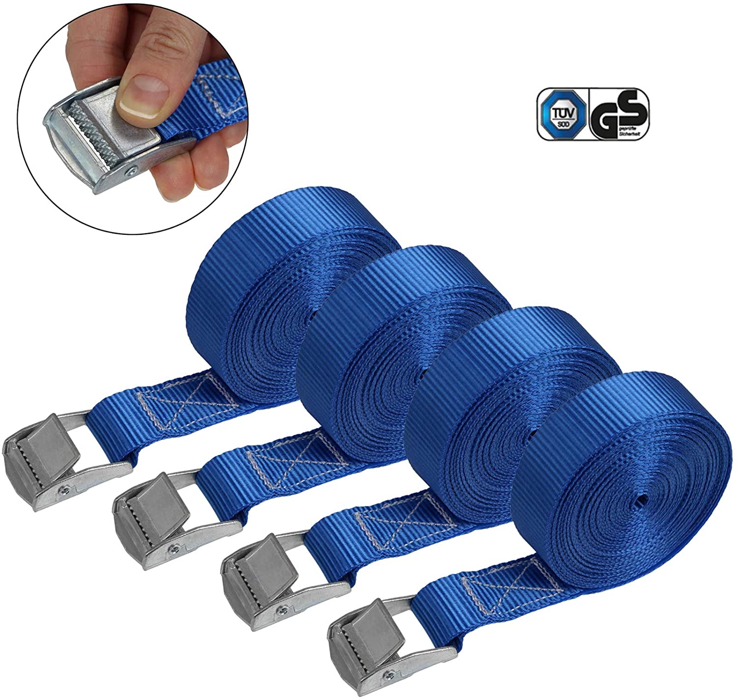 Lashing Straps Tie Down Straps Tension Belt – Blue – 2,5m 4m 6m ...