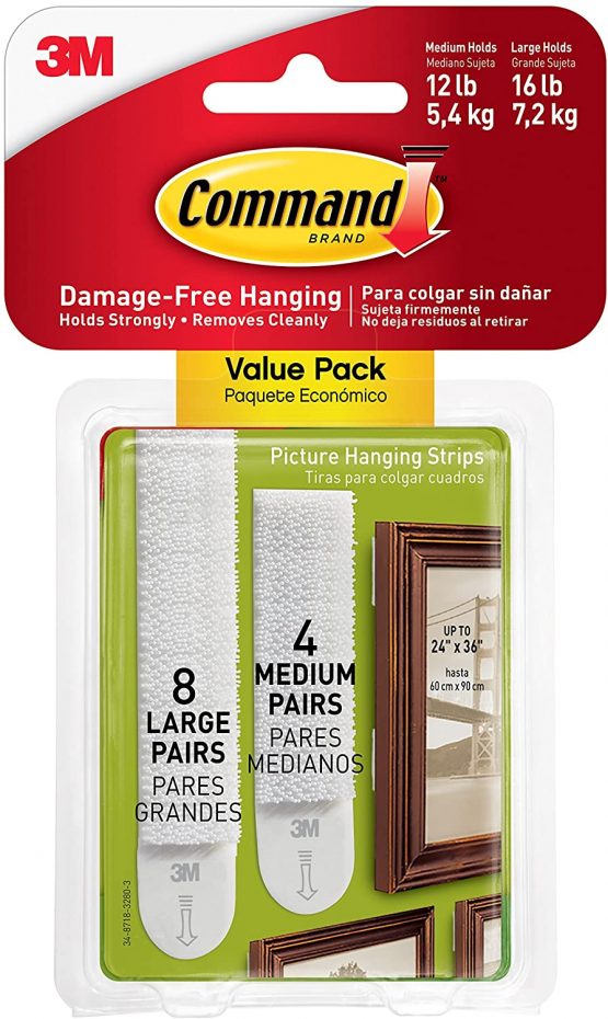 Command 17209 Picture Mounting Multi-Pack 4 x 2 M and 8 x 2 Strips Size L, Groß/Mittelgroß