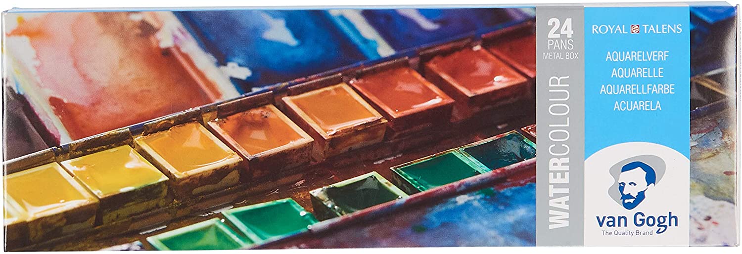 Van Gogh Watercolour Paint Set, Metal Tin, 24-Half Pan, Multicolored, 24 count (Pack of 1) - Image 4