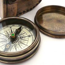 Robert Frost Poem Compass-Pocket Compass w Leather Case