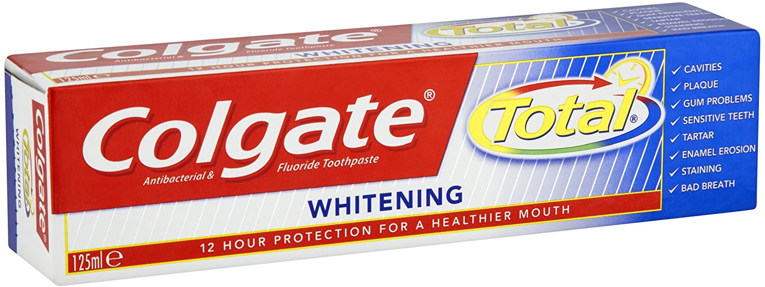Colgate Total Whitening Toothpaste 125 ml, Fluoride Toothpaste, Whiter Teeth, Stronger 24-Hour Bacterial Defence* - Image 3