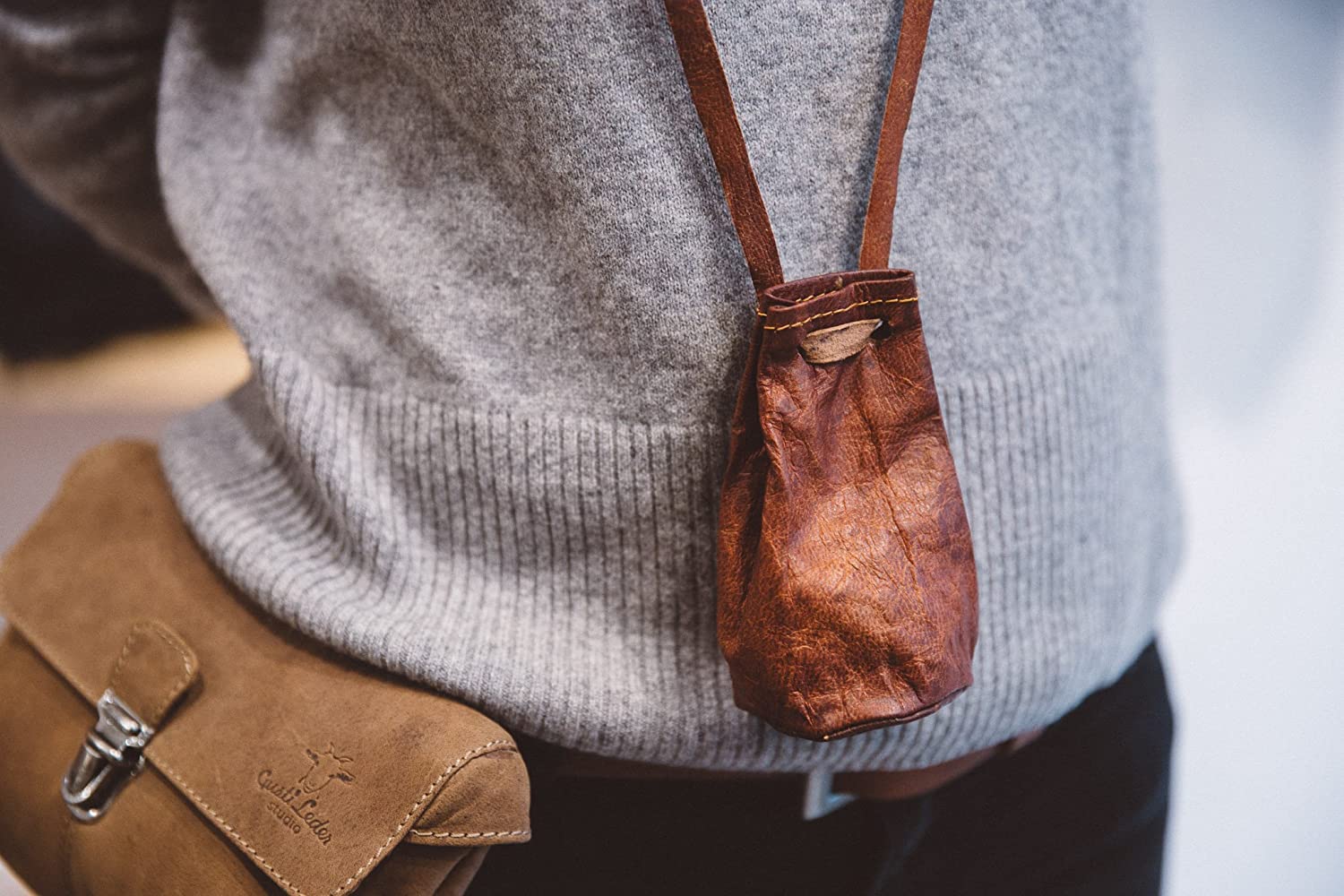 Ladies Leather Pouch Gusti Leder Nature Small Coin Cash Change Holder Moneybag Purse Petite Bag Vintage Style Unisex Accessory Natural Brown A76b - Image 3