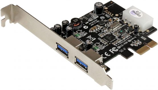 StarTech PEXUSB3S25 2 Port PCI Express (PCIe) SuperSpeed USB 3.0 Card Adapter with UASP, LP4 Power, Dual Port USB 3 PCIe Controller
