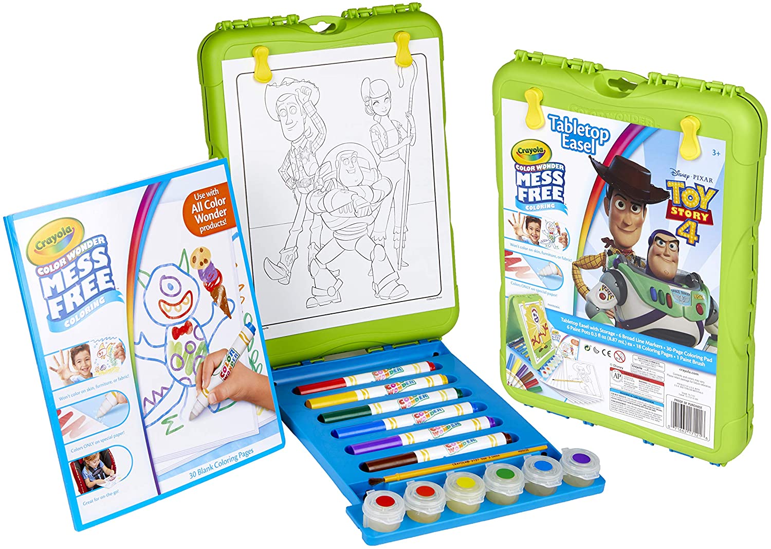 CRAYOLA color Wonder Travel Esel Toy Story Pages with BONUS pages, Markers and color Wonder Paint Coloring Travel Books and Esel MEGA set