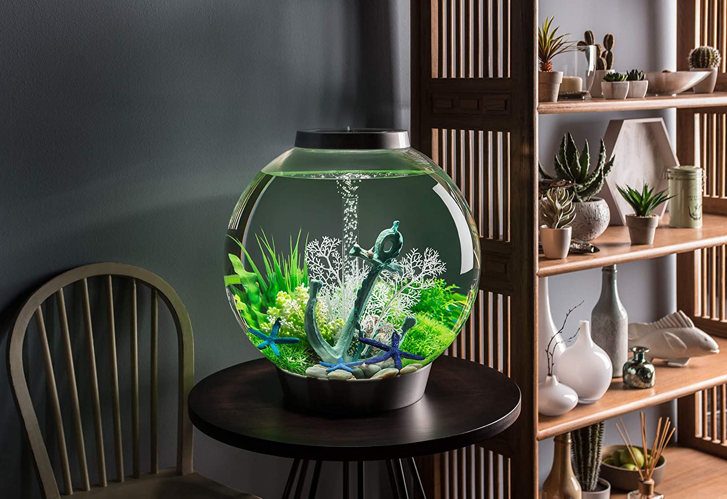 biOrb CLASSIC 60 Aquarium (Silver, 60 Litres), Perfect Beginner Fish Tank With Integrated LED Lights, Quick & Easy To Set Up - Image 2