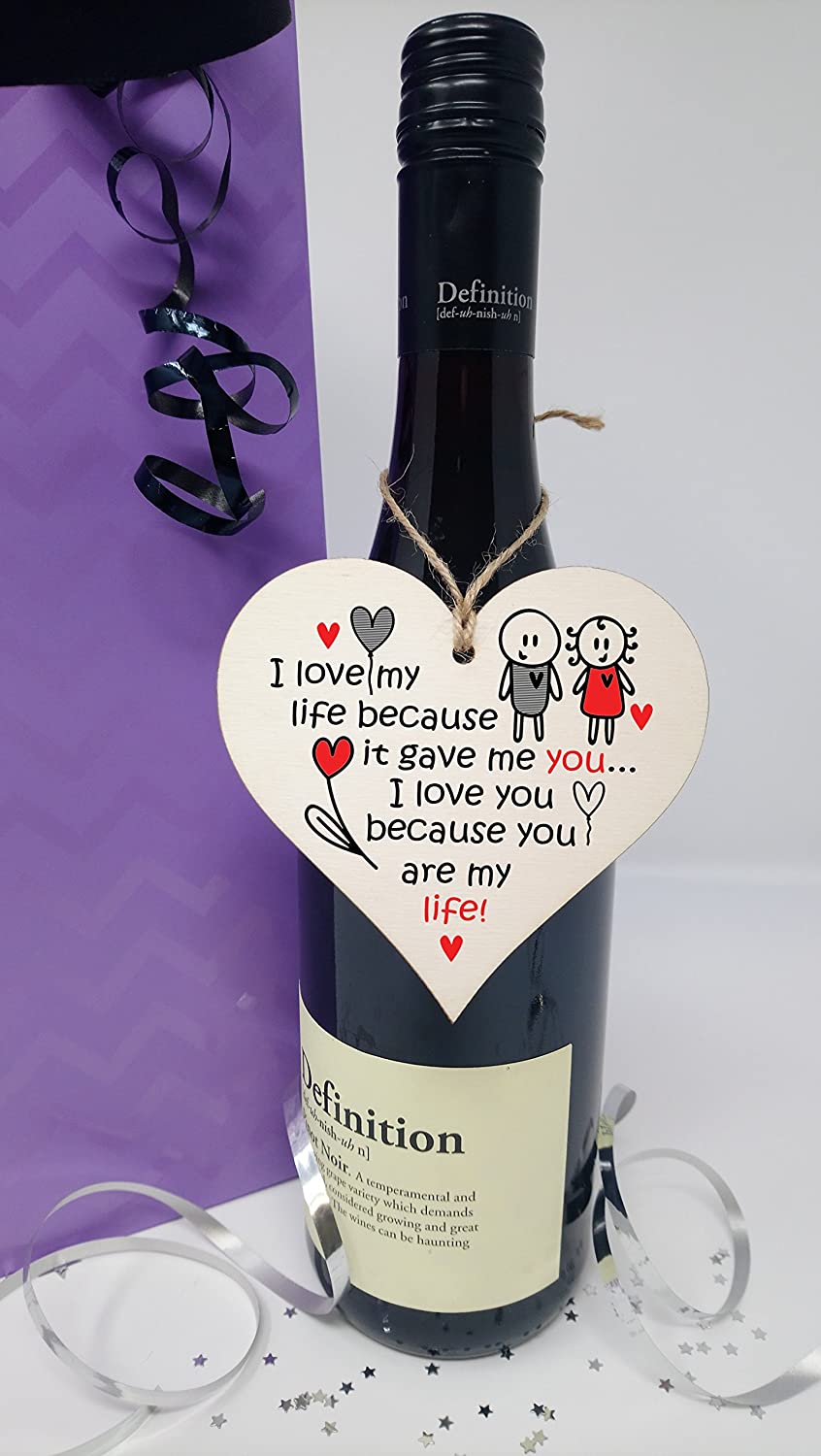 Handmade Wooden Hanging Heart Plaque Gift perfect for your Boyfriend or Girlfriend Romantic Keepsake, Transparent - Image 3
