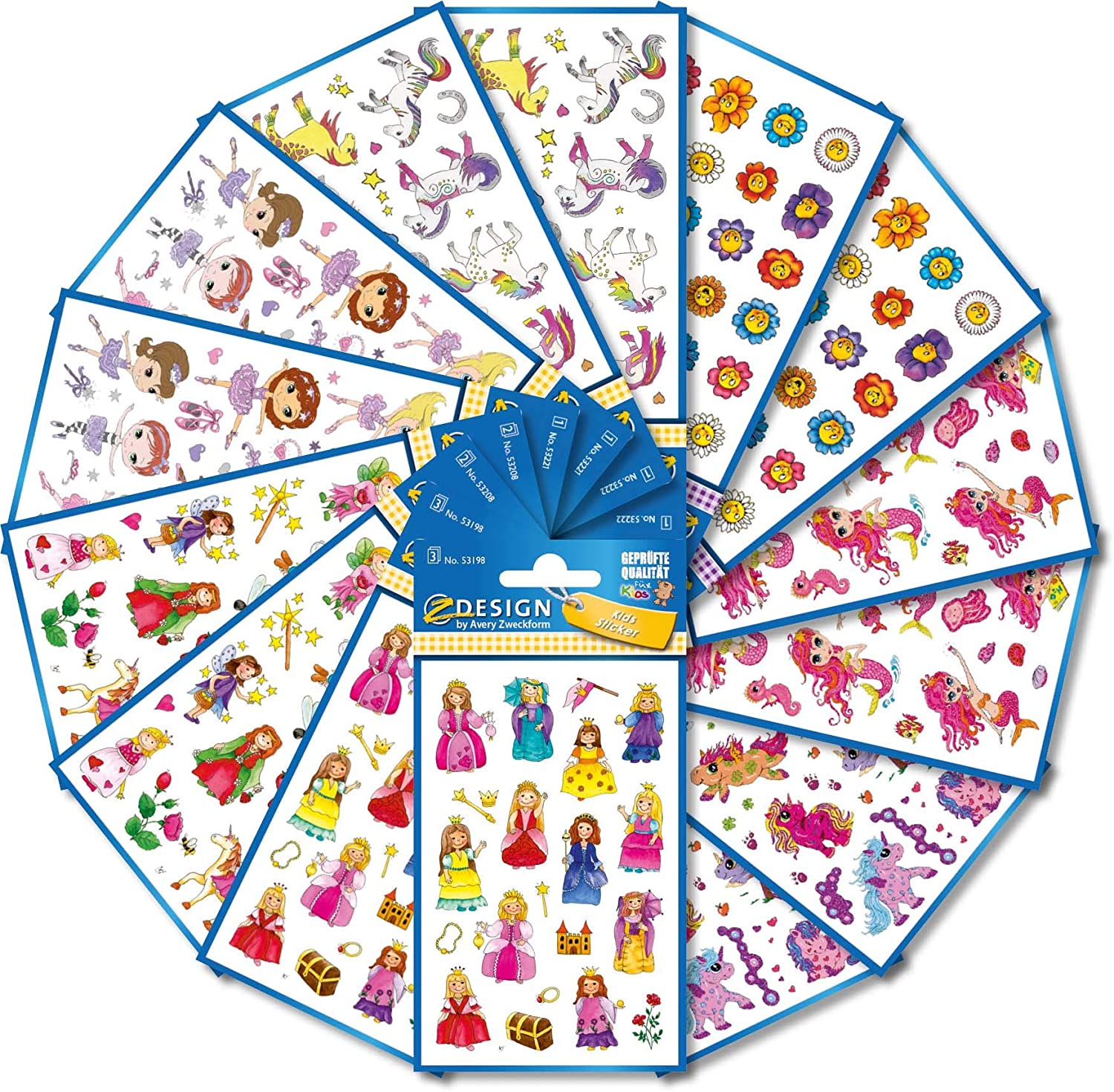 AVERY Zweckform 436 Sticker Set Children Made in Germany (Sticker Girls, Children's Stickers, Ballerina, Princess, Horses