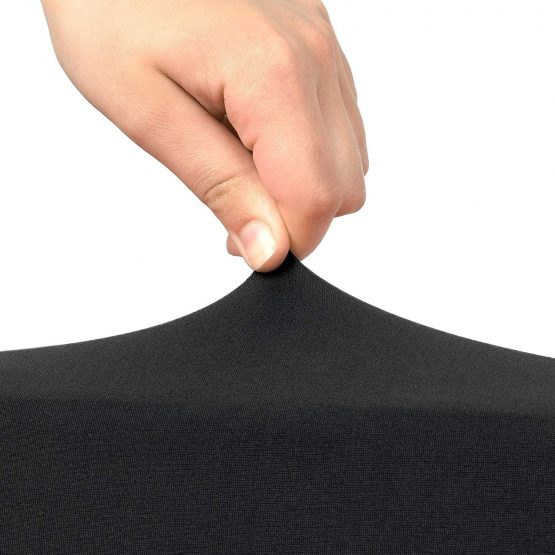 Beautissu Stretch Cover Stella Spandex Poseur Table Cocktail Tablecloth Ø 80-85 cm Event Decoration - Black - Image 4