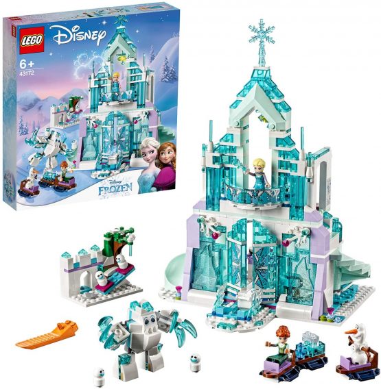 LEGO 43172 Disney Princess Frozen Elsa’s Magical Ice Palace Set with Princess Elsa and Anna Mini Dolls and Frozen Playground