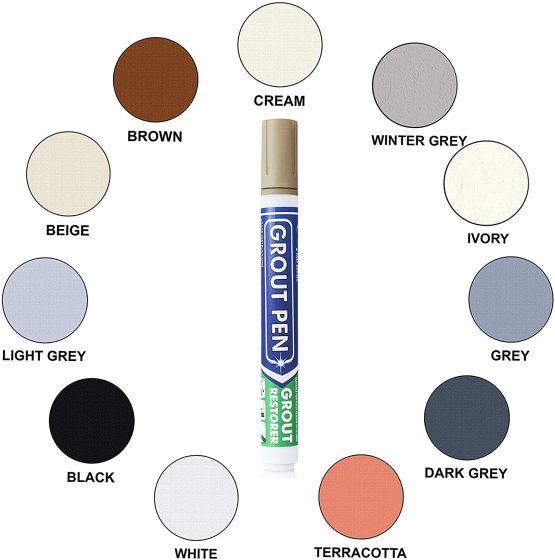 RAINBOW CHALK MARKERS LTD Grout Pen - Designed for restoring tile grout in bathrooms & kitchens (Beige) - Image 4