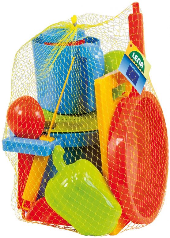 Lena 05410 Happy Cooking Play, 14 Pieces, Sand and Water Toy Set for Children from 2 Years, with Pot, Strainer, 3 Moulds, Board, pan, ice Cream Spoon and Cone and Other Accessories, Multicoloured - Image 2