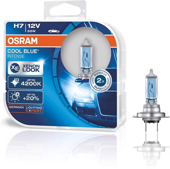 OSRAM COOL BLUE INTENSE H7, headlight bulb for halogen headlamps, xenon effect for white light, 64210CBI-HCB, 12V passenger car, duobox (2 units)