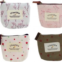 Cute Small Handbag Coin Zip Purse Mini Wallet Pack of 4,Canvas Pouch for Coin,Credit Card, ID Card, Keys, Headset, Lipstick