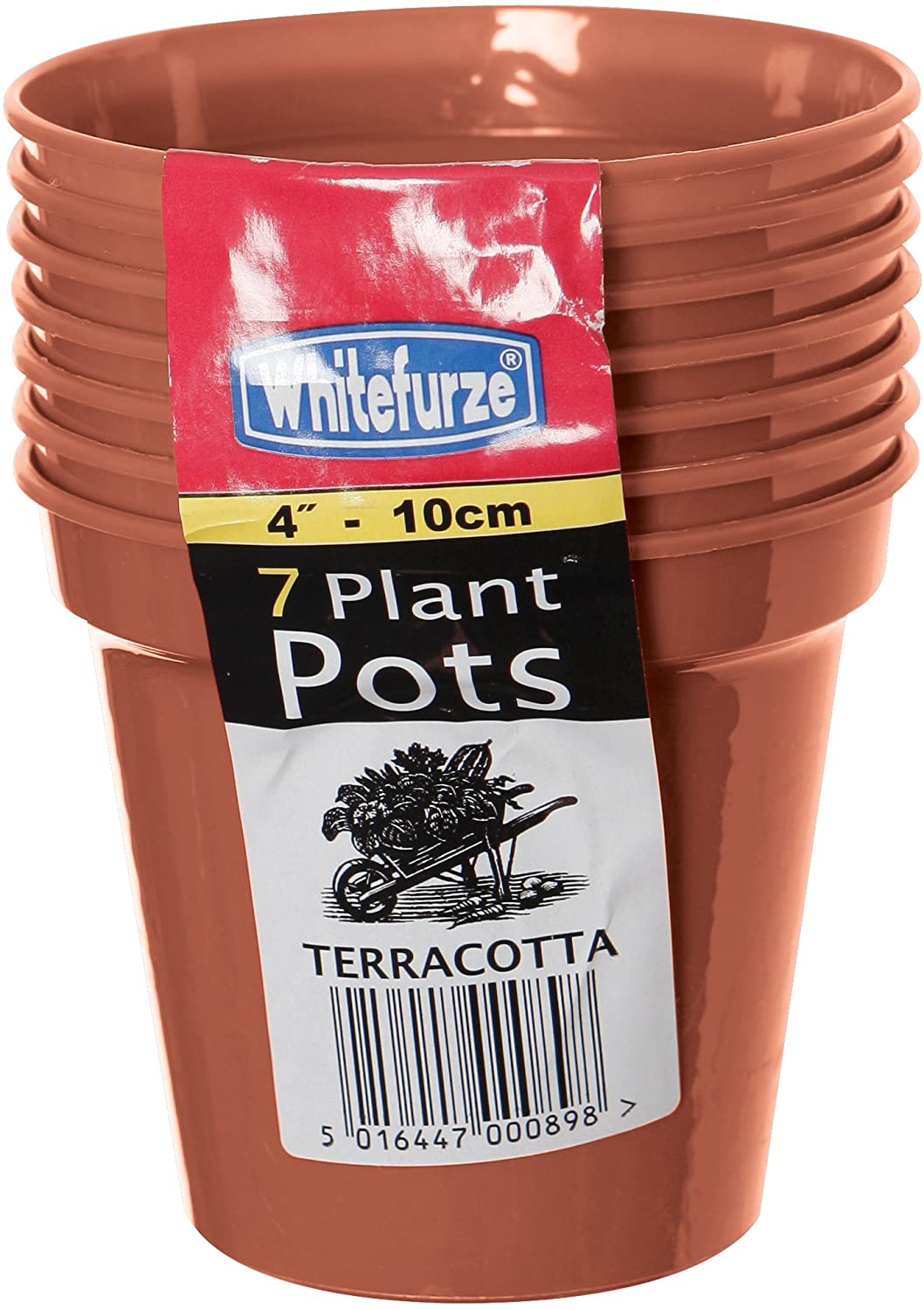 Whitefurze G04013 10cm Garden Pot - Terracotta (Set of 7), 10 cm Garden Pot (Set of 7)