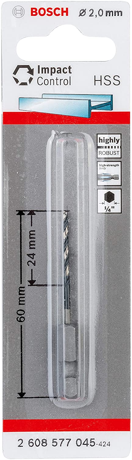 Bosch Professional Impact Control HSS Twist Drill Bit (for metal 2 x 24 x 60 mm, accessories for impact drills)