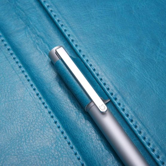 A4 Clipboard Folder with Storage Document Pen Holder, Writing Pad Organizer Clip Board CV Faux Leather Folder Foldover FolioTurquoise - Image 4