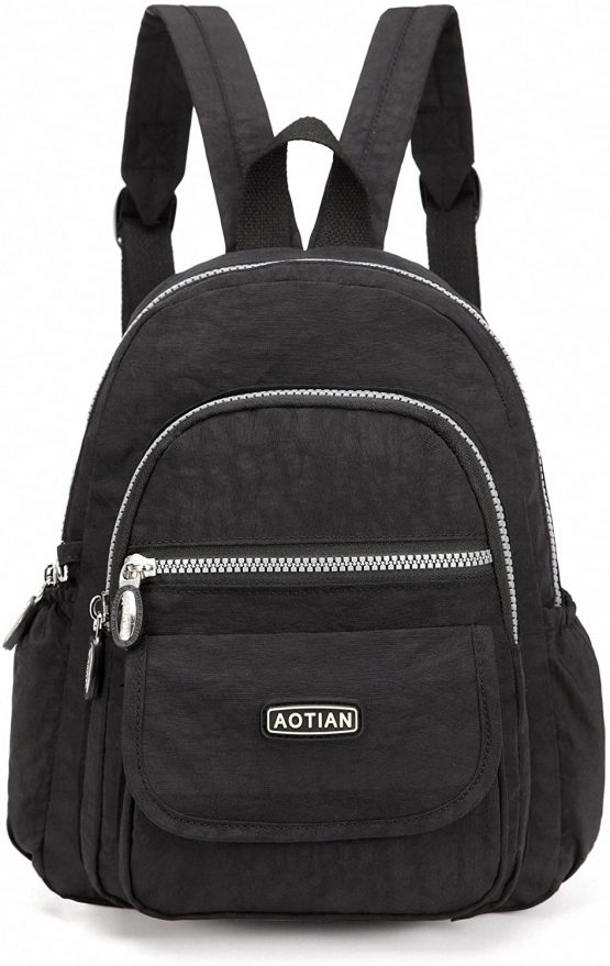 AOTIAN Nylon Lightweight Sturdy Little Casual Backpack 7 L Black