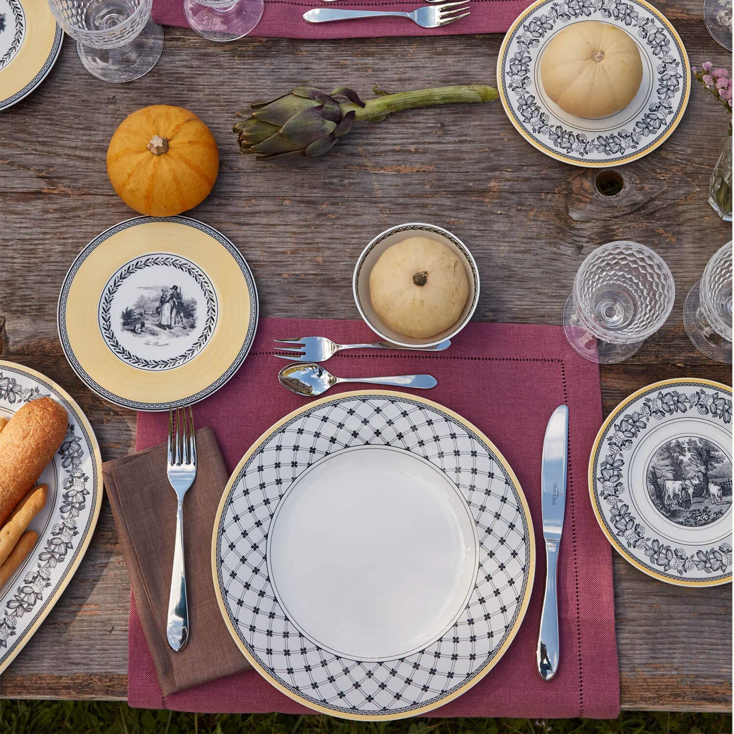 Villeroy & Boch Audun Chasse 16 cm Bread and Butter Plate, Grey,white,yellow - Image 2