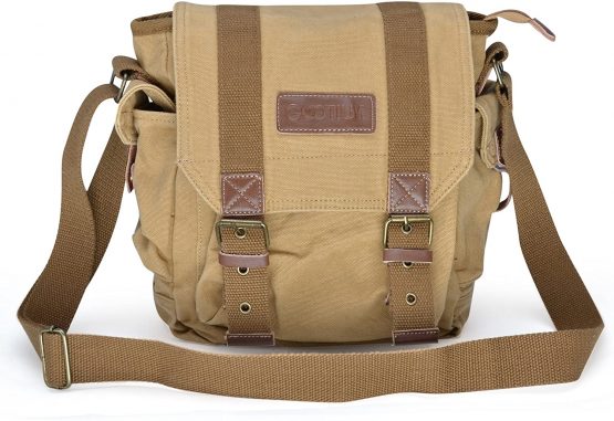 Gootium 21217KA Vintage Canvas Satchel Classic Messenger Bag,Khaki