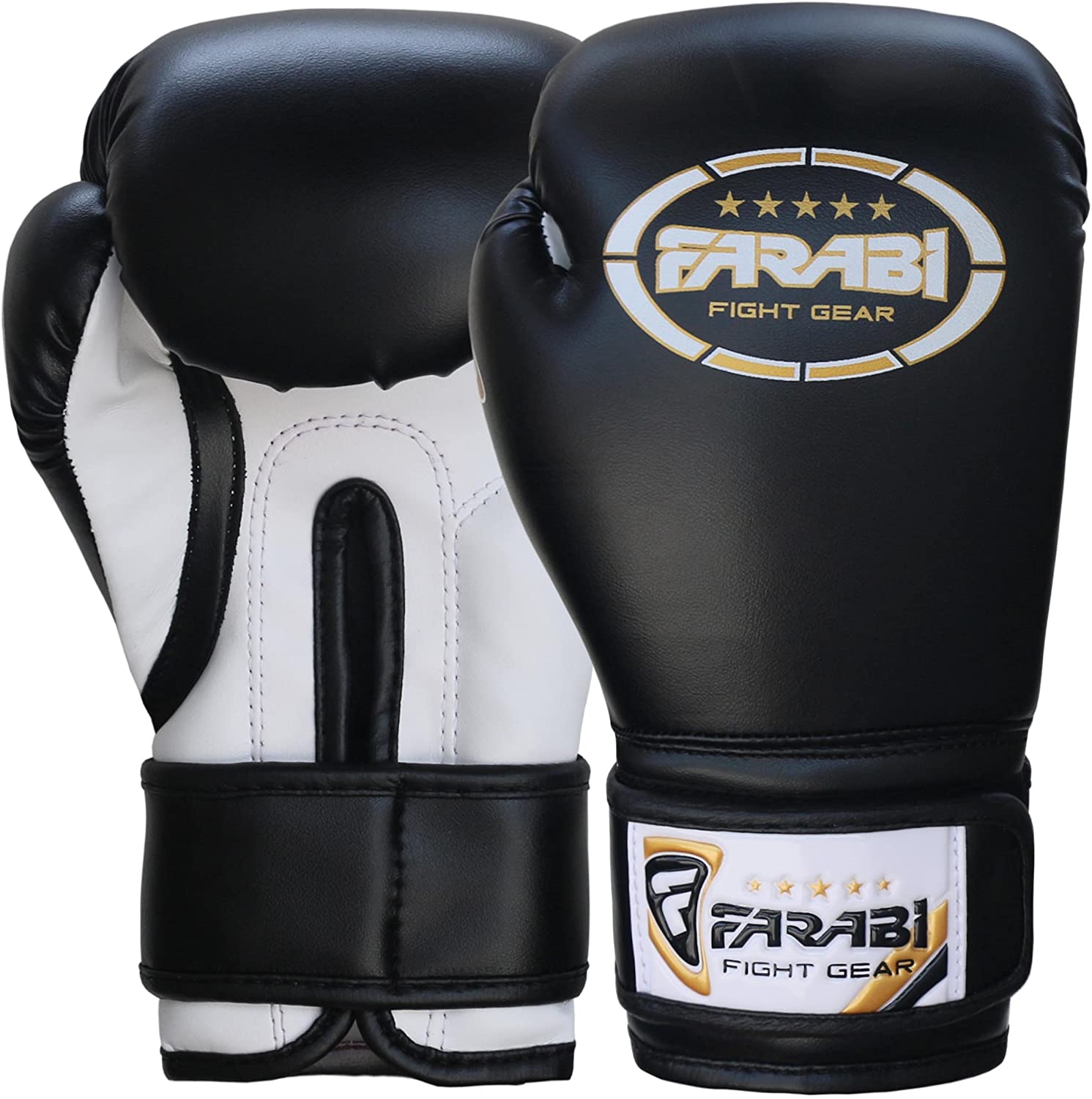 Farabi Sports Kids Boxing Gloves 6, 8-oz Junior Muay Thai Gloves Youth Kickboxing Sparring Punching Bag Training Gloves (Black, 6-oz) - Image 2