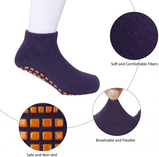 Toddler Grips Ankle Socks, Non Slip Socks for Kids, Low Cut Anti-Skid Floor Socks for 1-3 Years Baby Boys and Girls, 8 Pairs - Image 3
