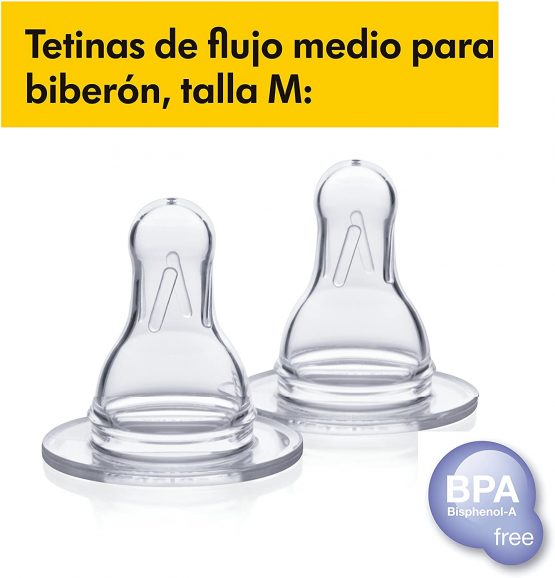 Medela Medium Flow Breast Milk Bottle Teats - Pack of 2 BPA-Free Spare Teats Made for Use with Medela Baby Bottles - Image 2