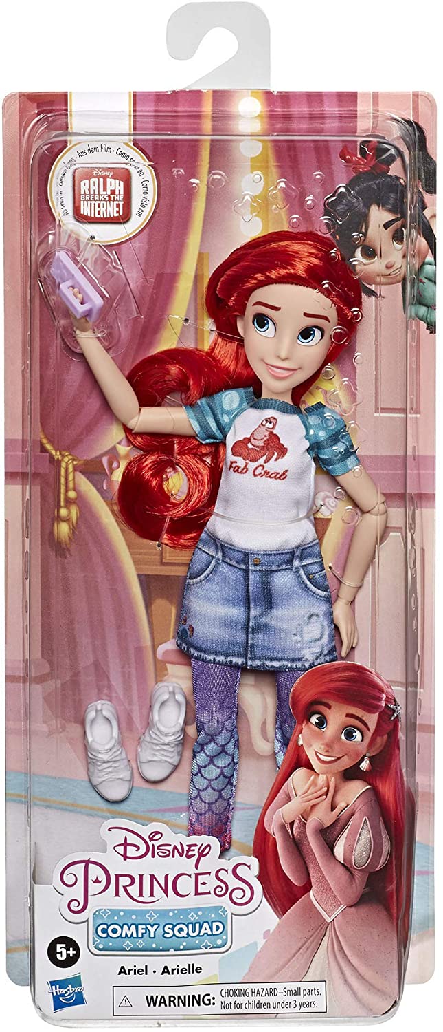 Disney Princess Comfy Squad Ariel, Ralph Breaks the Internet Movie Fashion Doll with Comfy Clothes and Accessories - Image 2