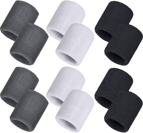 Bememo 12 Pack Sweatbands Sports Wristband Sweat Band for Men and Women, Good for Tennis, Basketball, Running, Gym, Working Out
