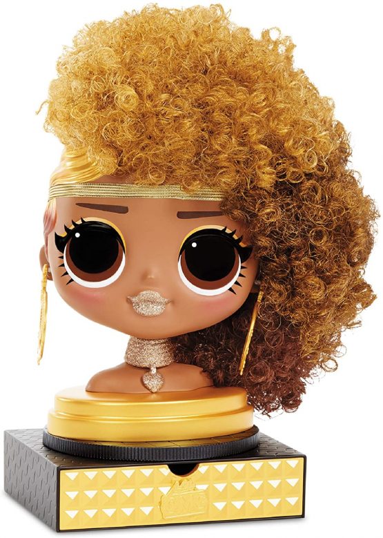 LOL Surprise OMG Styling Head with Stick-on Hair for Endless Styles - 30 Surprises and Accessories - Royal Bee
