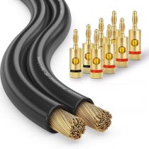 conecto OFC Professional Audio Speaker Cable, Cross Section 2 x 1.50mm² (99.9% OFC Full Copper 48 x 0.20 mm Wire)