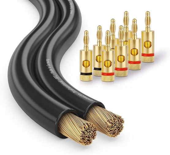 conecto OFC Professional Audio Speaker Cable, Cross Section 2 x 1.50mm² (99.9% OFC Full Copper 48 x 0.20 mm Wire)