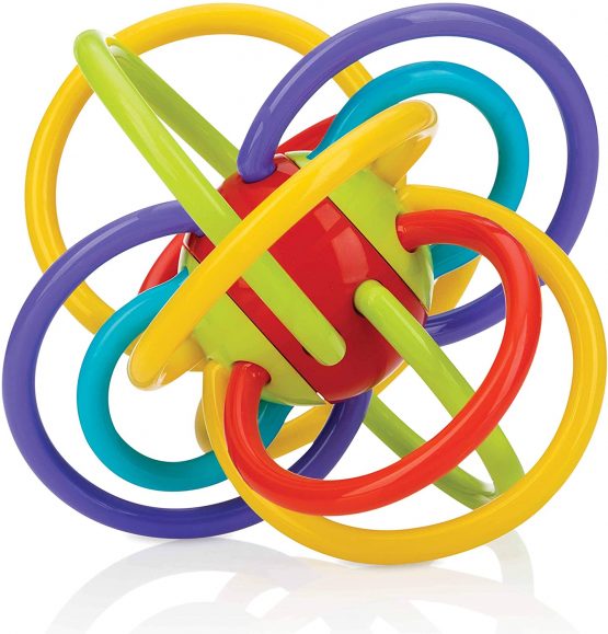 Nuby - Lots A Loops Toy Many Colourful Bows Rattle Teether 6M+, Multi-Colour