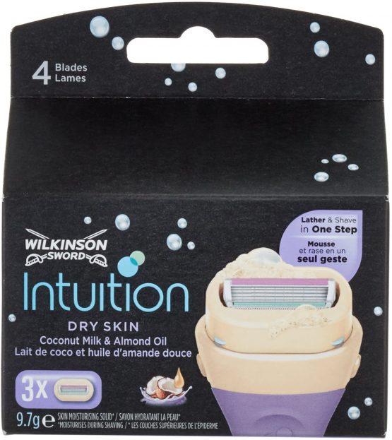Wilkinson Sword Intuition Dry Skin Razor Blades for Women, 3 Count