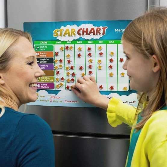 Magnetic Innovations Star Chart for Children, Encourage Learning, Reward Good Behaviour, Large A3 Magnetic Dry Wipe Surface, Perfect to use with Kids, Toddlers, Boys & Girls, - Image 3