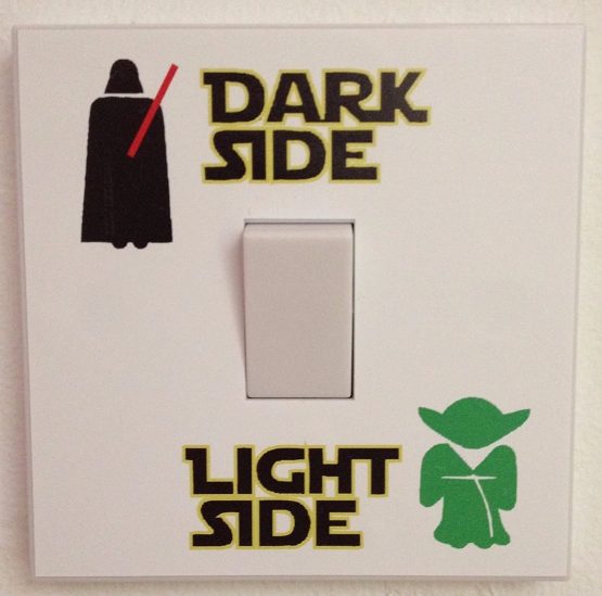 Star Wars Dark Light Side Light Switch Vinyl Sticker Bedroom Removable (Colour)