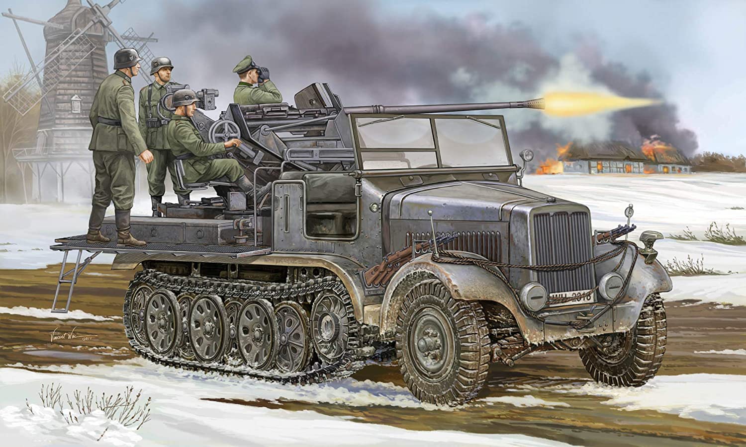 Trumpeter 1:35 - Sd.Kfz.6/23.7cm Flak 37 Half Track, Various - Image 2