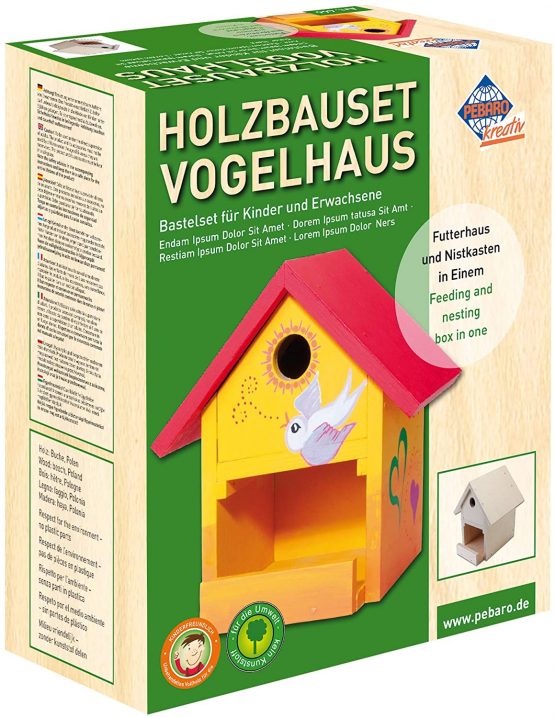 Siva Toys 466 Siva ''Birch Wooden Birdhouse Kit '', Multi Colour