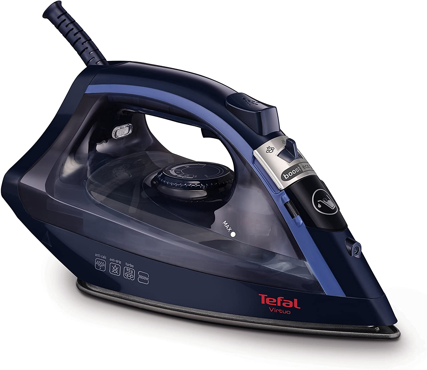 Tefal Virtuo, Steam Iron, 90g Steam Boost, 24 g/min Continuous Steam, 200 ml Water Tank, Non-Stick PTFE Soleplate, 2000W