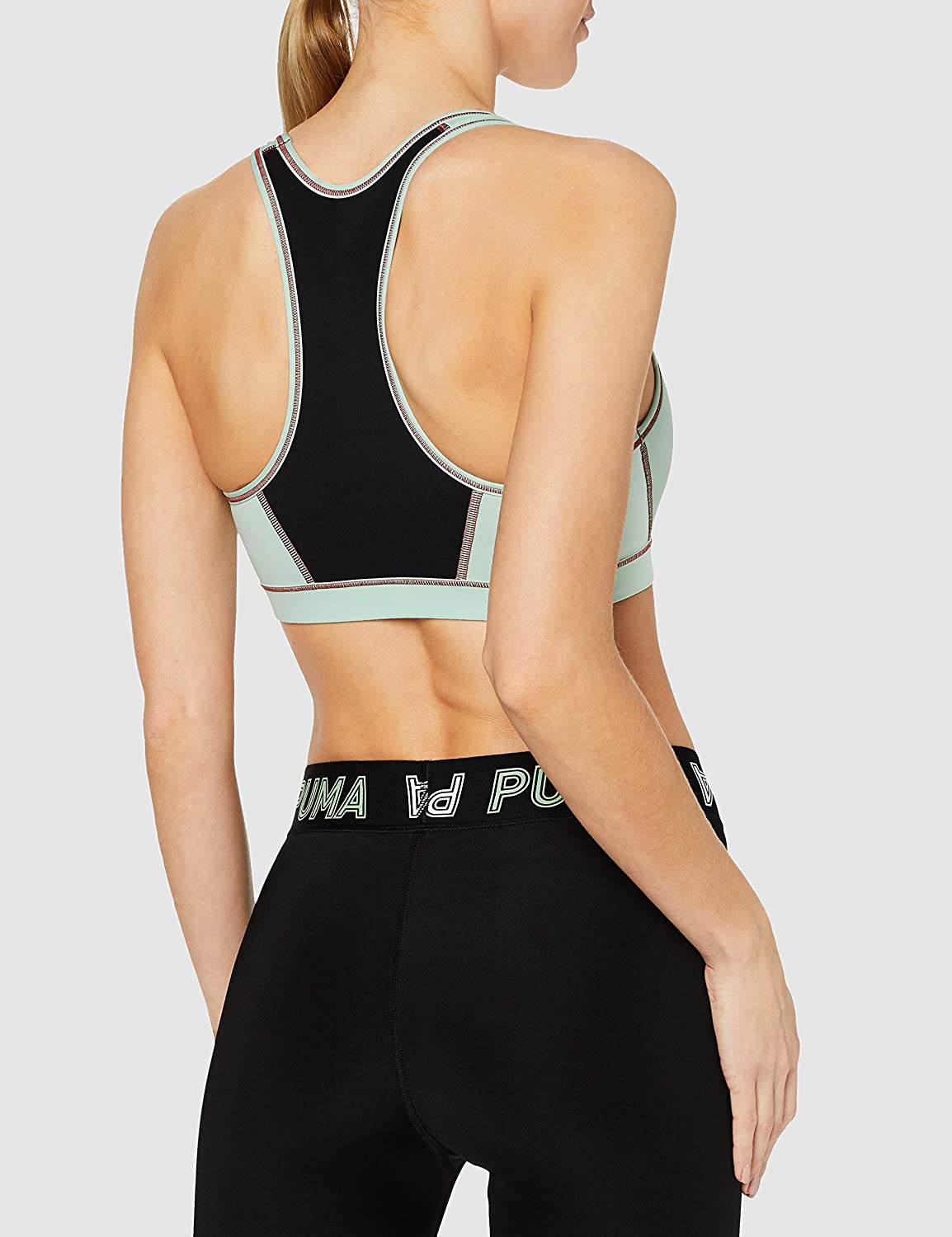 Puma First Mile 4Keeps Bra M Sports Bra - Mist Green Black, Small, Mist Green-puma Black - Image 4